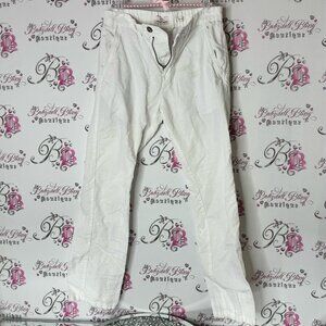 Public beach pants linen cotton lightweight boho flowy White Casual Pants